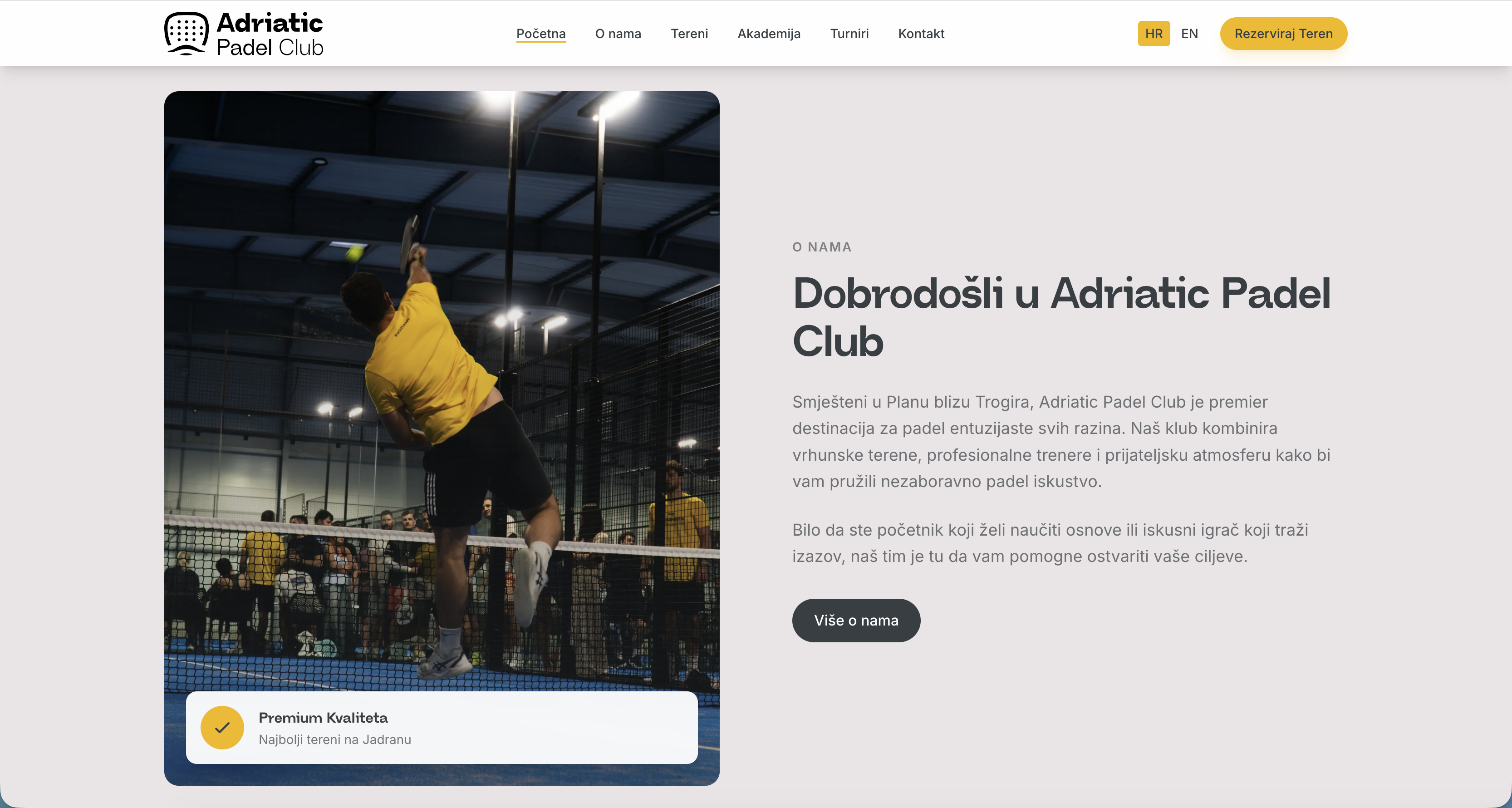 Adriatic Padel Klub · ekran 2