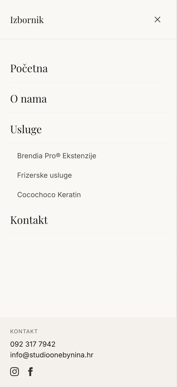 Studio One By Nina · mobilni prikaz 2